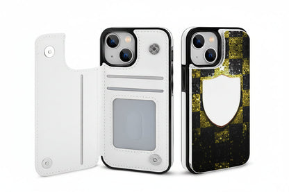 Leather Wallet iPhone Case – Wireless Charging Compatible Protective Flip Cover with Card Holder and Stand Function