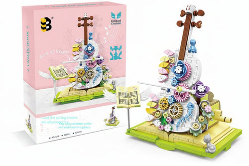 Flower Violin Building Blocks – Creative Assembly Toy for Girls and Decorative Display