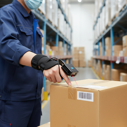Wearable Bluetooth Barcode Scanner – Wireless Finger Glove Scanner for 1D QR Codes, Warehouses and Inventory Management