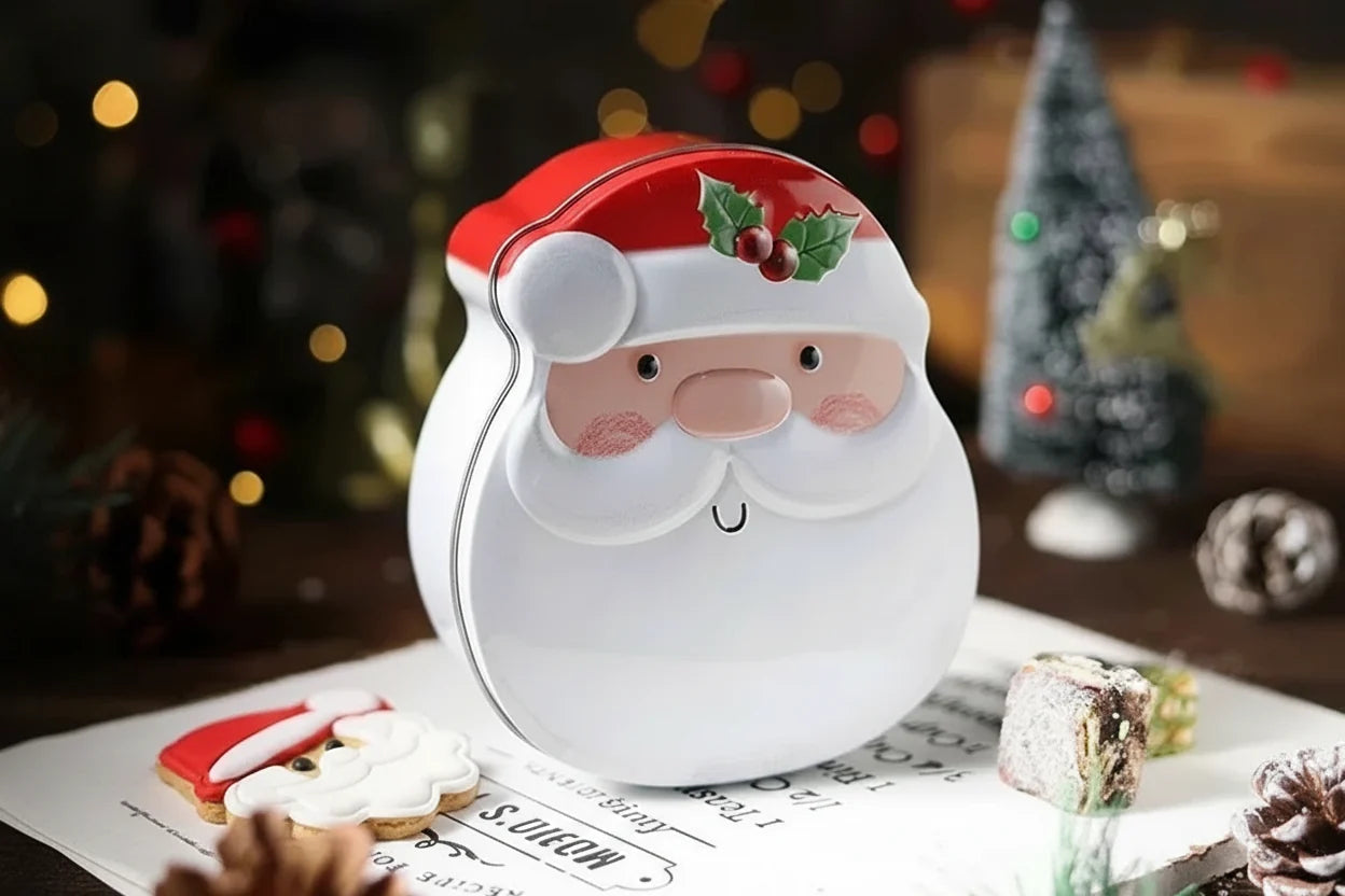 Christmas Gingerbread Candy Storage Box – Decorative Iron Treat Tin for Holiday Cookies, Sweets and Festive Home Decorations