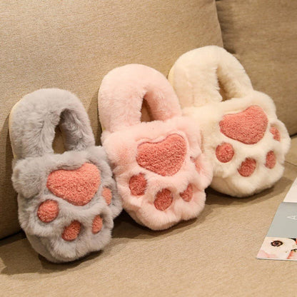 Kawaii Cat Paw Slippers – Fluffy Plush Winter House Shoes with Non Slip Sole for Cozy Indoor Comfort and Christmas Gifts