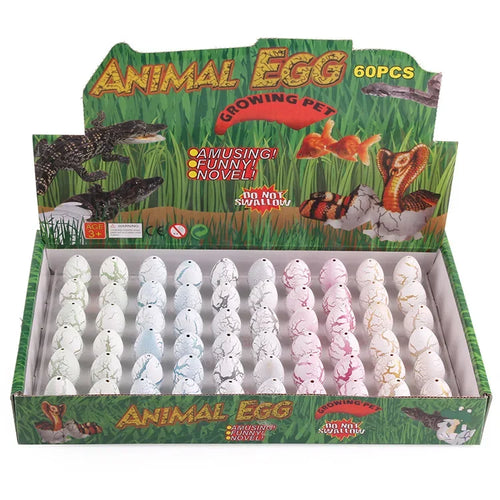 Magic Growing Dinosaur Eggs Set - Water Hatching Educational Surprise Toys for Kids with 60 Colorful Dinosaur Eggs