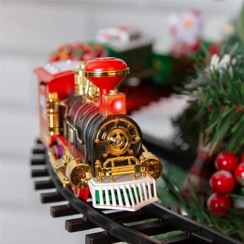 Animated Christmas Tree Train Set – Holiday Locomotive Track Decoration for Christmas Trees, Living Rooms and Festive Displays