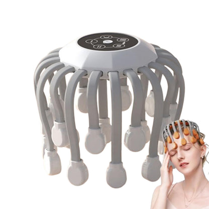 Electric Scalp Massager – 24 Head Octopus Vibration Massage Tool with Bluetooth Music for Relaxation and Stress Relief