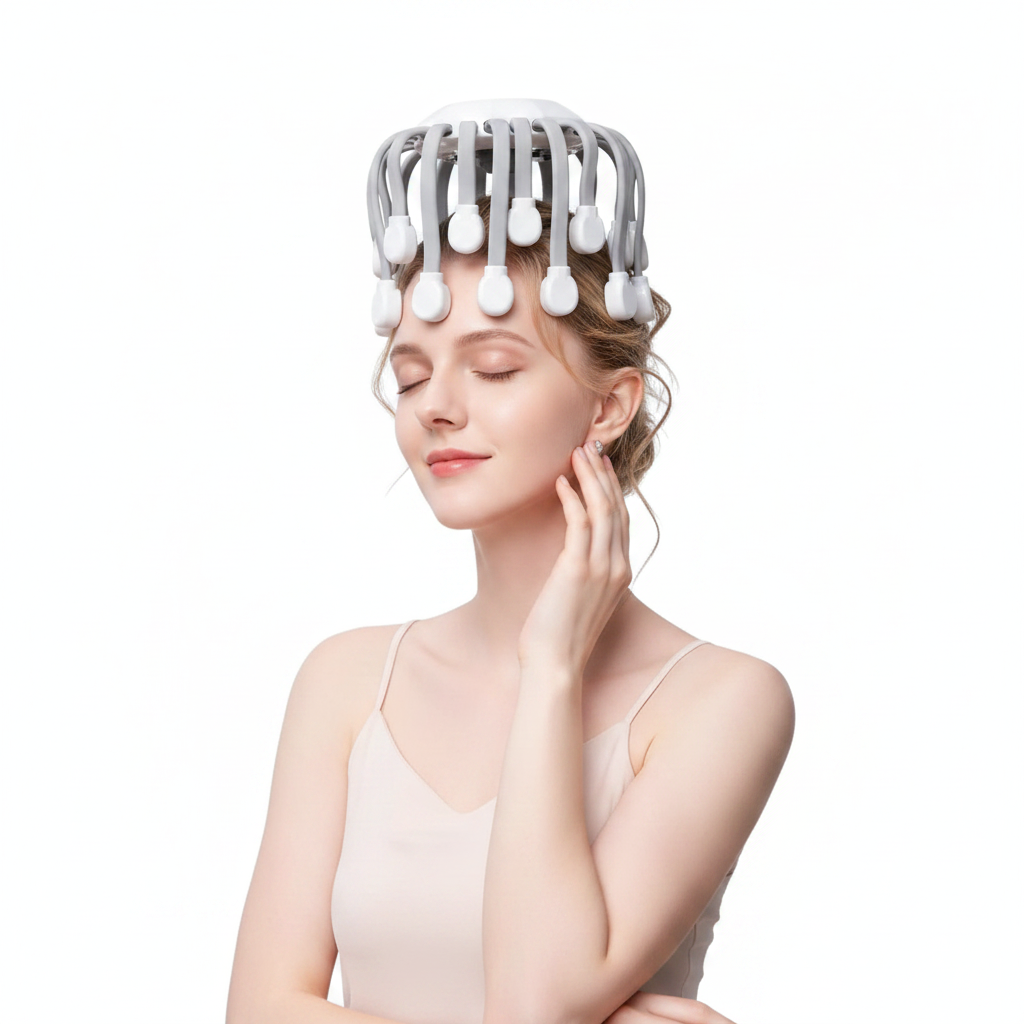 Electric Scalp Massager – 24 Head Octopus Vibration Massage Tool with Bluetooth Music for Relaxation and Stress Relief