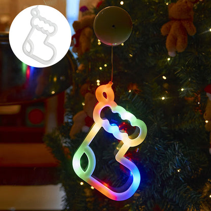 Battery Powered Holiday Window Lights – Snowflake, Bell and Stocking Decorations for Seasonal Home Displays