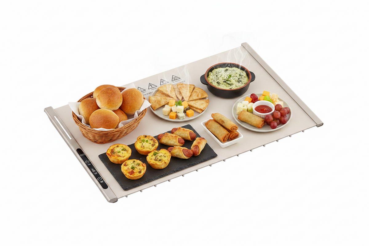 Foldable Electric Food Warmer Tray – Portable Heating Mat with Adjustable Temperature Settings for Fast Meal Warming at Home or Office