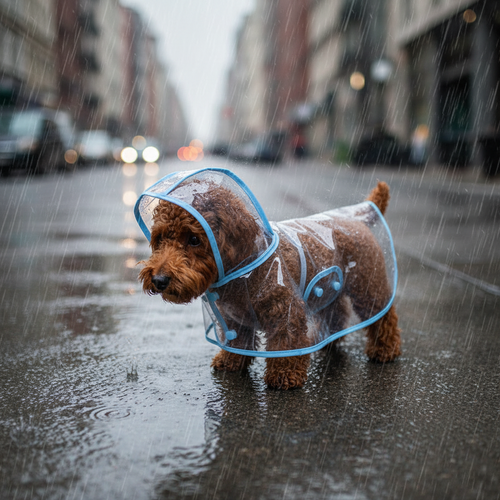 Transparent Hooded Pet Raincoat - Waterproof Puppy and Dog Rainwear Jacket for Outdoor Walks, Travel and All-Weather Protection