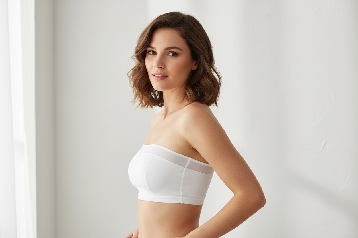 Plus Size Bandeau Bra – Seamless Strapless Wireless Tube Bra with Non Slip Support for Weddings and Daily Wear