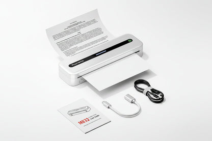 Portable Bluetooth Thermal Printer - Wireless Inkless A4 Mobile Printer for Travel, Business Documents and Home Office Use