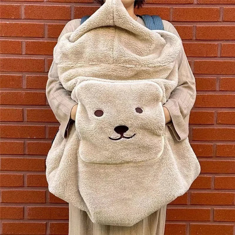 Cartoon Bear Baby Blanket – Plush Windproof Stroller Swaddle for Warm Travel Comfort and Newborn Care