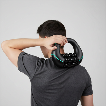Rechargeable Percussion Massager – Deep Tissue Muscle Recovery Roller with Three Speed Settings for Full Body Pain Relief