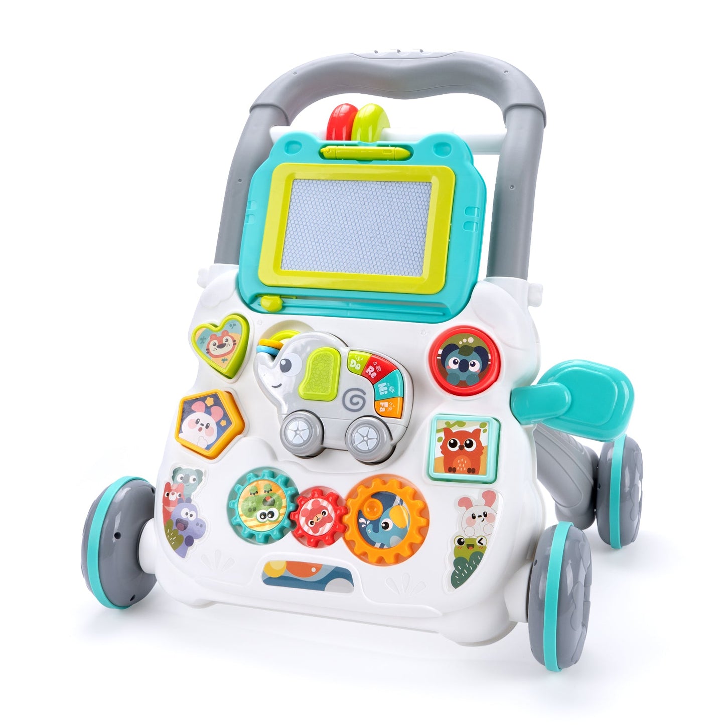 Baby Push Walker Activity Center - Multifunction Learning Walker with Music and Drawing Board for Toddler Development