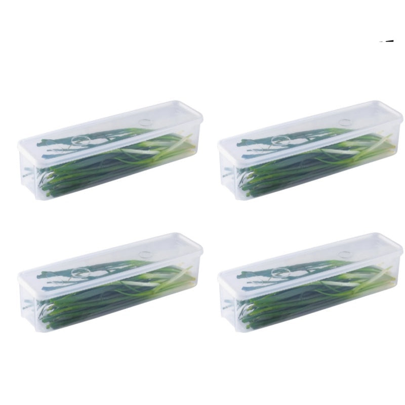 Refrigerator Storage Containers – Sealed Plastic Fresh-Keeping Boxes with Lids for Eggs, Noodles, Scallions, Cilantro and Organized Kitchen Storage