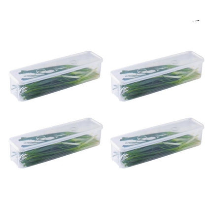 Refrigerator Storage Containers – Sealed Plastic Fresh-Keeping Boxes with Lids for Eggs, Noodles, Scallions, Cilantro and Organized Kitchen Storage