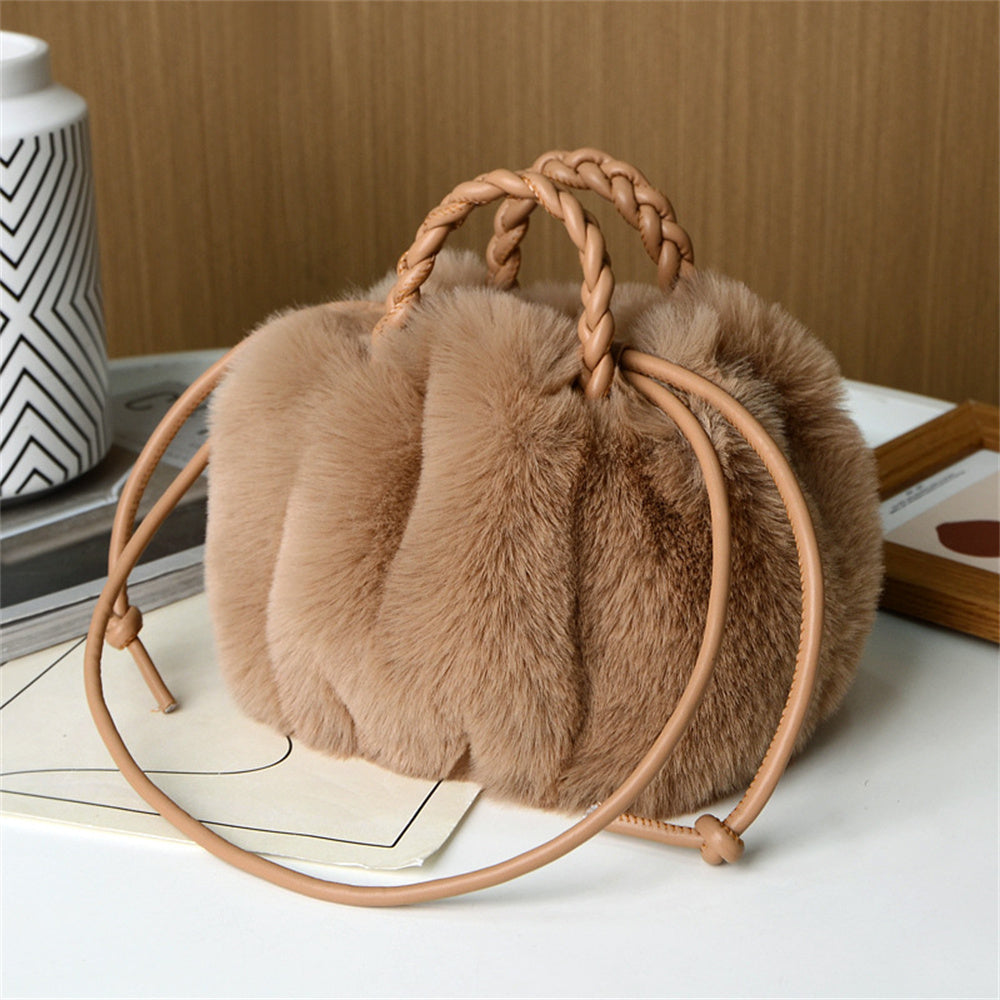 Pumpkin Plush Crossbody Bag – Cute Autumn Winter Shoulder Purse for Everyday Fashion, Travel and Seasonal Style