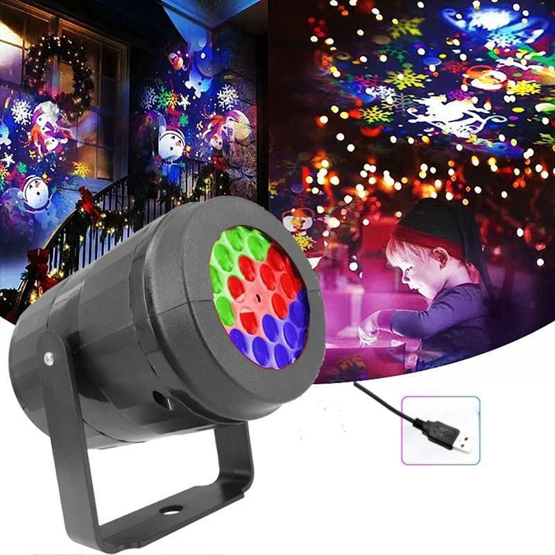 Christmas Laser Projector Light – Rotating Snow Blizzard Pattern Projection Lamp for Holiday Parties and Outdoor Decor