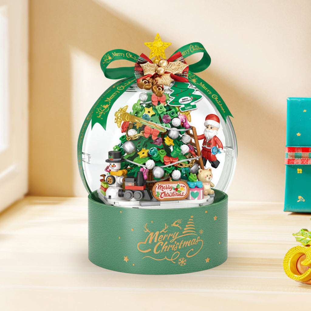 Christmas Tree LED Building Block Set – DIY Mini Brick Holiday Display Toy for Kids, Families and Christmas Decorating Fun