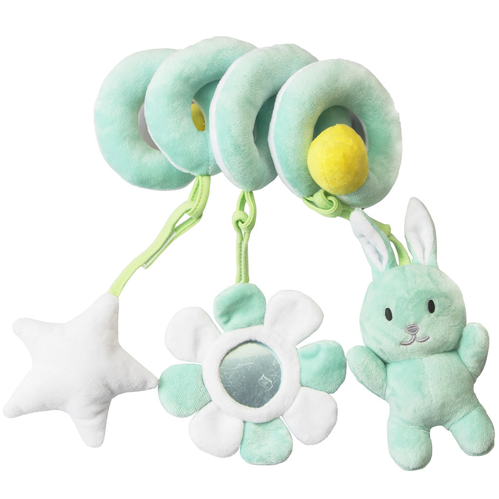 Baby Spiral Activity Toy-Stroller and Crib Hanging Rattle with Mirror for Sensory Development and Interactive Play