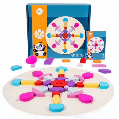 Montessori Tangram Puzzle Set - Wooden Geometric Shape Educational Toy for Logical Thinking, Creativity and Early Learning