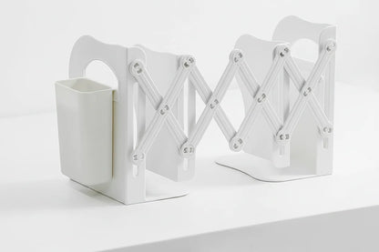 Adjustable Desktop Bookshelf – Telescopic Book Organizer with Bookends for Students, Home Office and Study Desk Storage