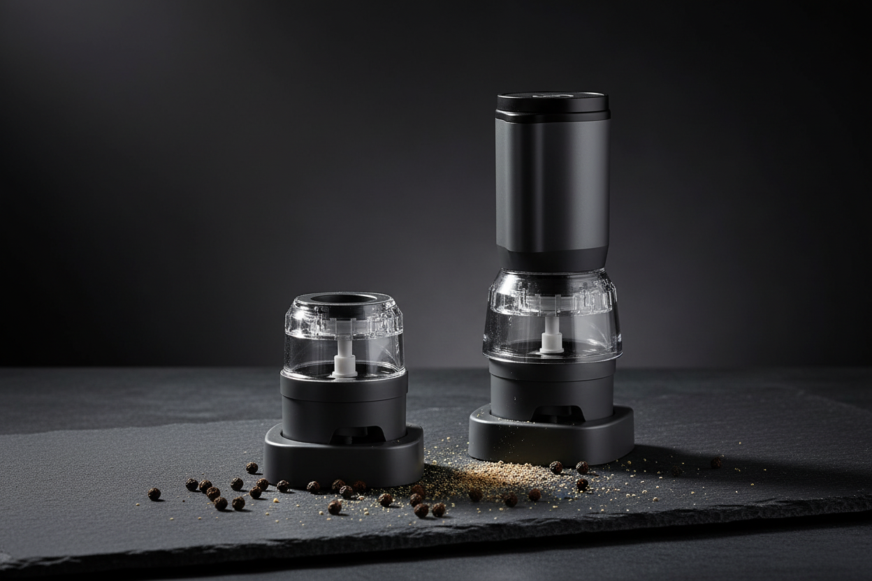 Rechargeable Electric Pepper Grinder Set – Automatic Salt and Pepper Mills with Adjustable Coarseness, One Hand Operation and Premium Kitchen Convenience