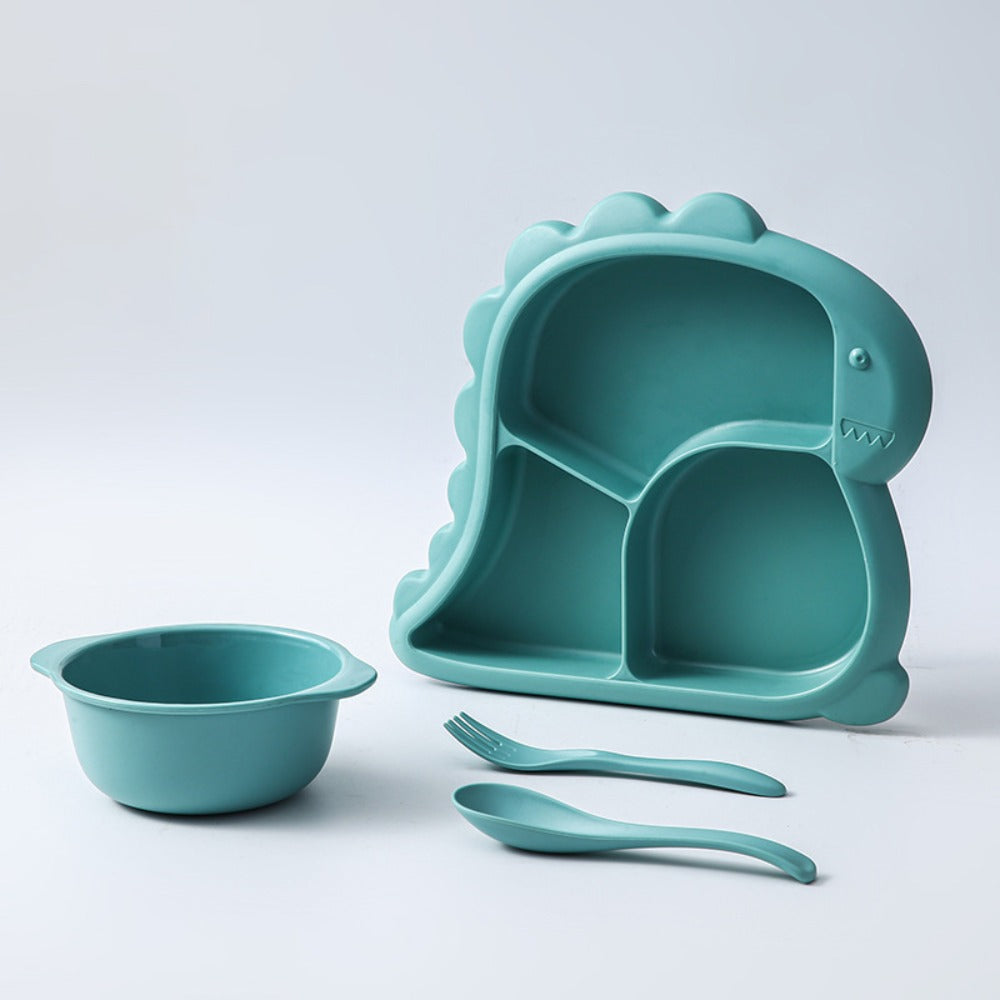 Dinosaur Baby Dinnerware Set – Cute Feeding Bowls, Plates, Forks and Spoons for Toddlers Learning Independent Eating