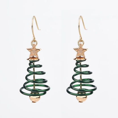 Christmas Tree Drop Earrings – Cute Snowman Holiday Dangle Jewelry for Women, Parties and Festive Gift Giving