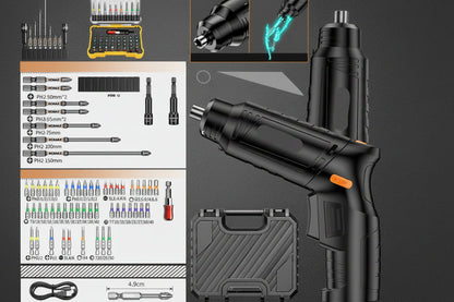 Electric Screwdriver – 2-in-1  4.5N·m Cordless Power Driver with Manual Mode, USB Charging and Compact Design for Furniture Cabinet Assembly