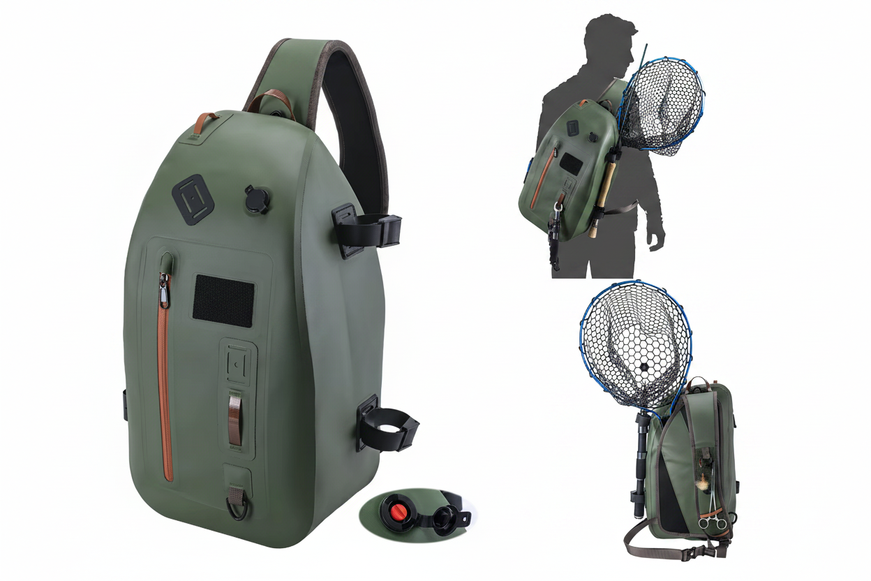 Waterproof Fishing Chest Pack – IPX8 13L Sling Storage Bag with Airtight Zipper, Tool Holder and Angler Organization