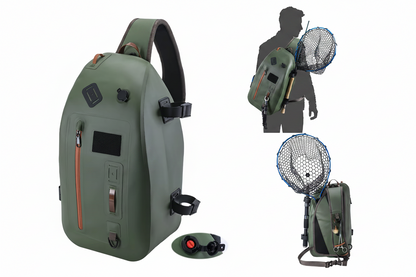 Waterproof Fishing Chest Pack – IPX8 13L Sling Storage Bag with Airtight Zipper, Tool Holder and Angler Organization