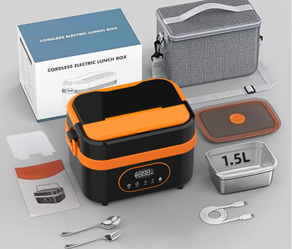 Gison Heated Lunch Box – 18000mAh Portable Electric Food Warmer with LED Display for Work, Car and Travel Meals