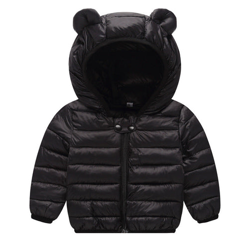 Kids Winter Hooded Jacket - Thick Fleece Lined Cotton Coat for Boys and Girls, Warm Snowwear and Cold Weather Comfort