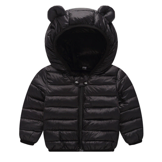 Kids Winter Hooded Jacket - Thick Fleece Lined Cotton Coat for Boys and Girls, Warm Snowwear and Cold Weather Comfort