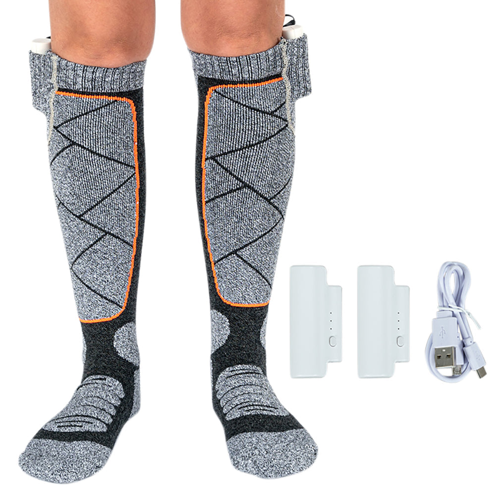 Electric Heated Winter Socks - Self Warming Thermal Socks for Skiing, Camping, Hiking and Cold Weather Protection