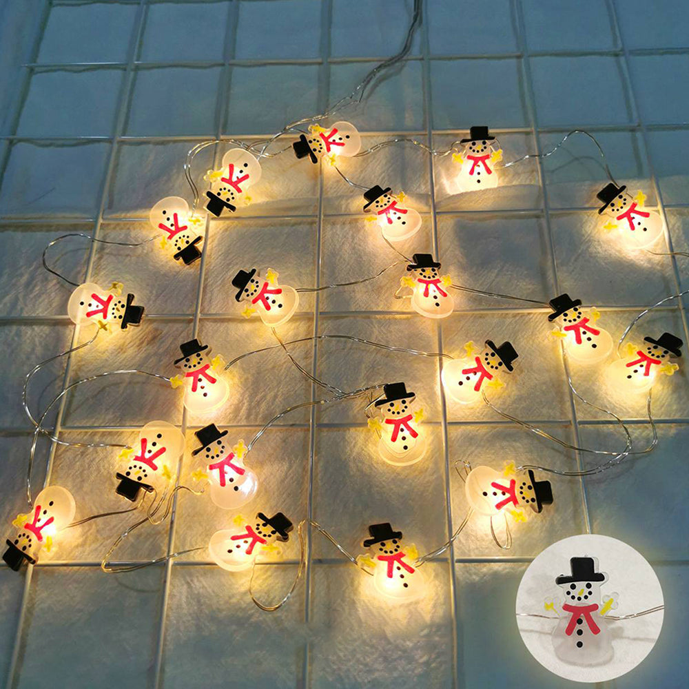 Santa Snowman LED String Lights – Christmas Tree Fairy Lights for Holiday Home Decor, New Year Parties and Festive Displays