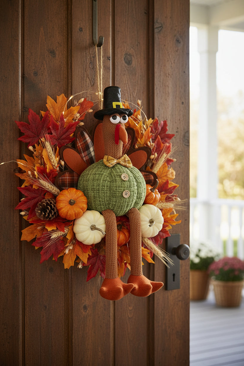 Thanksgiving Turkey Hanging Decoration – Festive Autumn Harvest Dangling Ornament for Seasonal Home, Porch and Fall Holiday Displays
