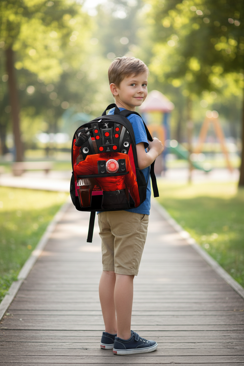 Skibidi Toilet Man Backpack Set – Fun 3-Piece Character Backpack Collection for Kids, School, Travel, Gifts and Playful Everyday Carry