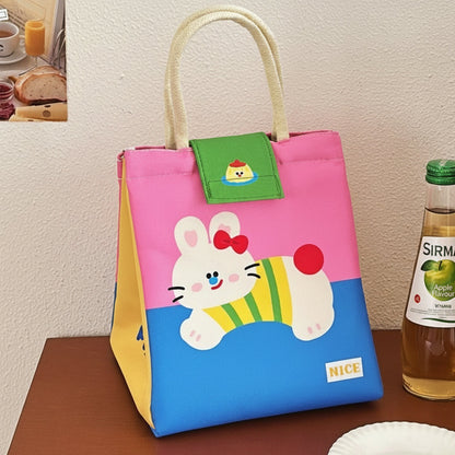 Insulated Bento Lunch Bag – Large Capacity Cartoon Tote for Office Workers, Students and Fresh Food Storage