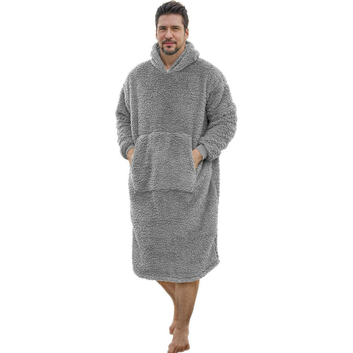 Oversized Blanket Hoodie with Sleeves - Ultra Warm Wearable Fleece Blanket for Home Lounging and Relaxation