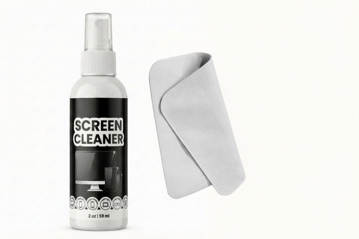 Screen Cleaner Kit – Streak-Free Spray and Polishing Cloth for MacBook, iPad, iPhone, Laptop, Monitor and TV Display Care