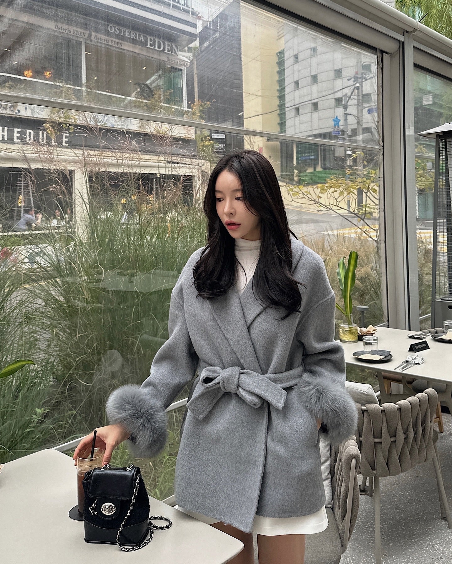 Women’s Wool Blend Lapel Coat – Chic Single Breasted Lace Up Jacket for High Street Fashion and Everyday Elegance
