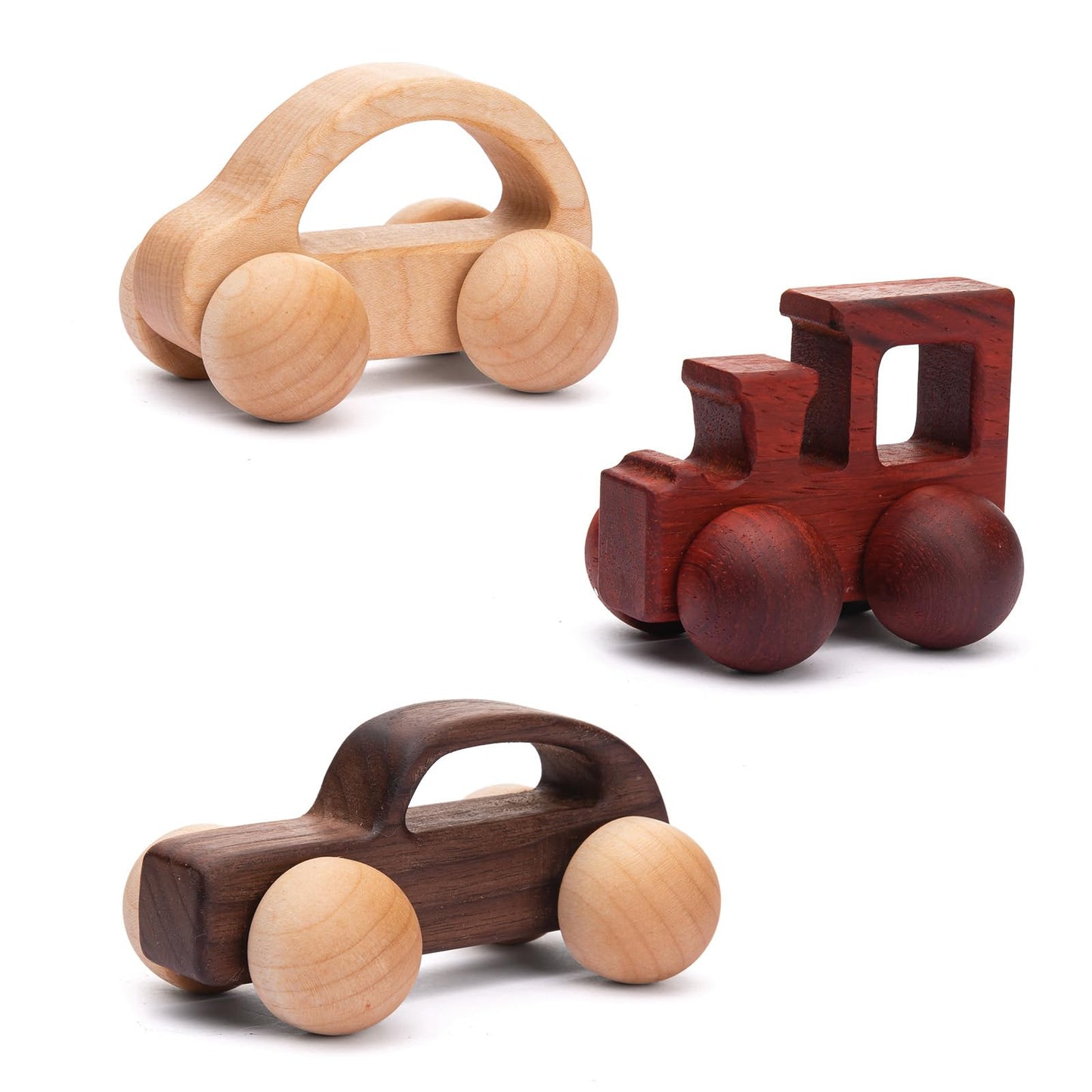 Wooden Car Teether Toy - BPA Free Montessori Baby Toy for Teething Relief and Sensory Development