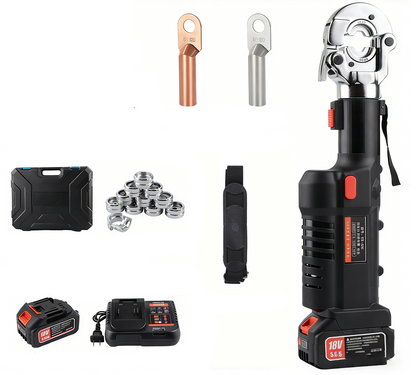 Cordless Hydraulic Crimper – 60-120KN 18V Portable Cable Crimping Tool with 5.0Ah Li-Ion Battery and LED Display for Electrical Work