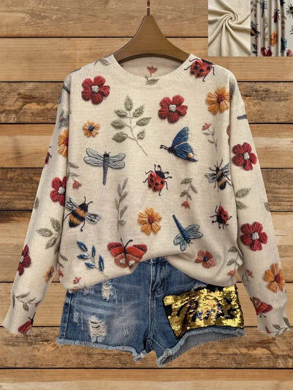 Women’s Cozy Animal Print Sweater – 3D Knit Pullover with Stylish Wildlife Design for Casual Autumn Winter Fashion