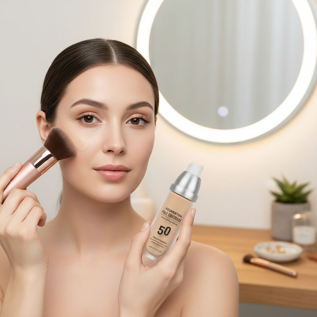 Mineral Powder Foundation Spray Set – DIY Airbrush-Style Concealer and Moisturizing Makeup Kit for Smooth Coverage, Radiant Finish and Holiday Gifting