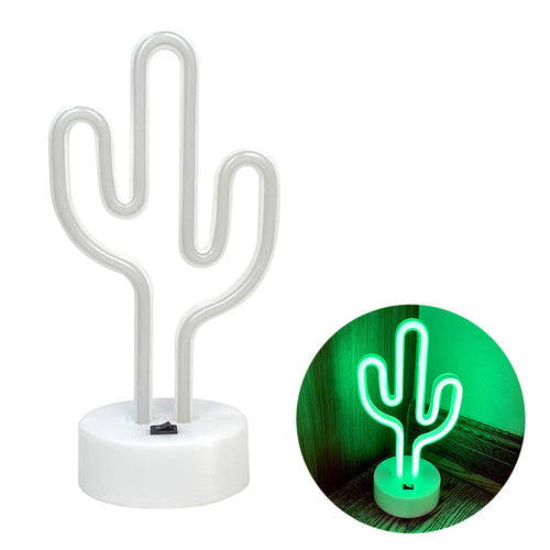Cute Cactus Neon Sign Lamp - USB and Battery Powered LED Light for Bedrooms Parties Camping and Home Decor