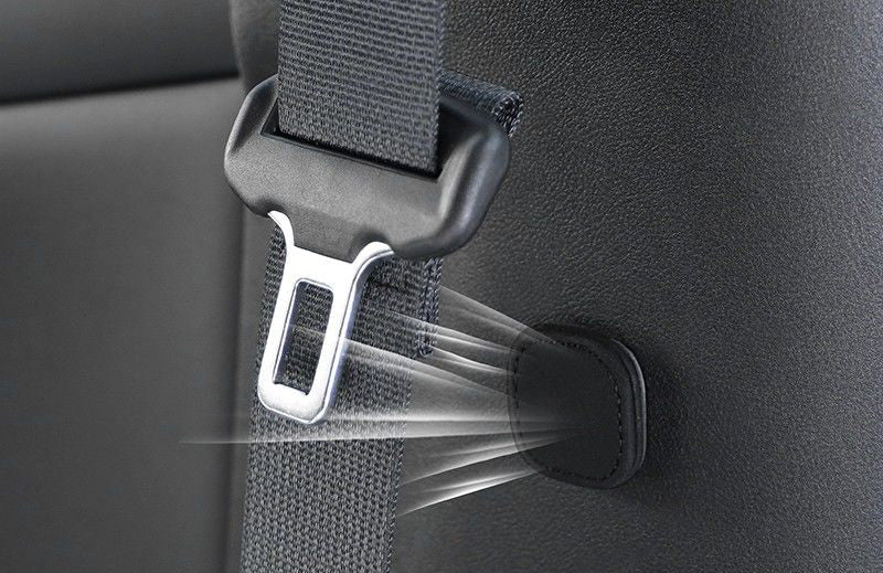 Magnetic Car Seat Belt Holder – PU Leather Safety Belt Limiter Clip Designed to Prevent Sliding, Falling and Uncomfortable Seatbelt Movement