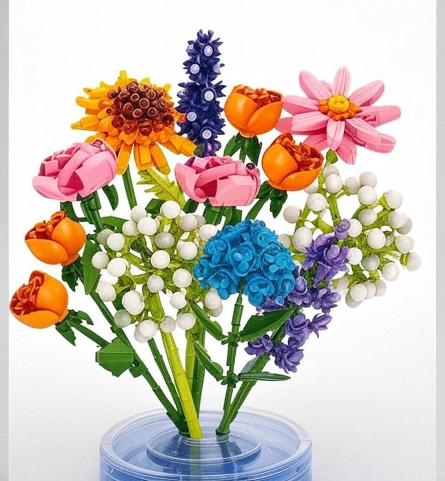 Flower Bouquet Building Block Advent Calendar – 24 Day Sunflower Countdown Construction Set for Creative Christmas Decorating Fun
