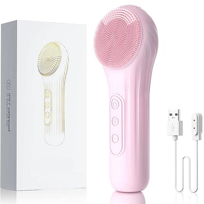 Sonic Facial Cleansing Brush - Waterproof Rechargeable Silicone Skin Care Tool for Deep Cleansing, Exfoliation and Facial Massage